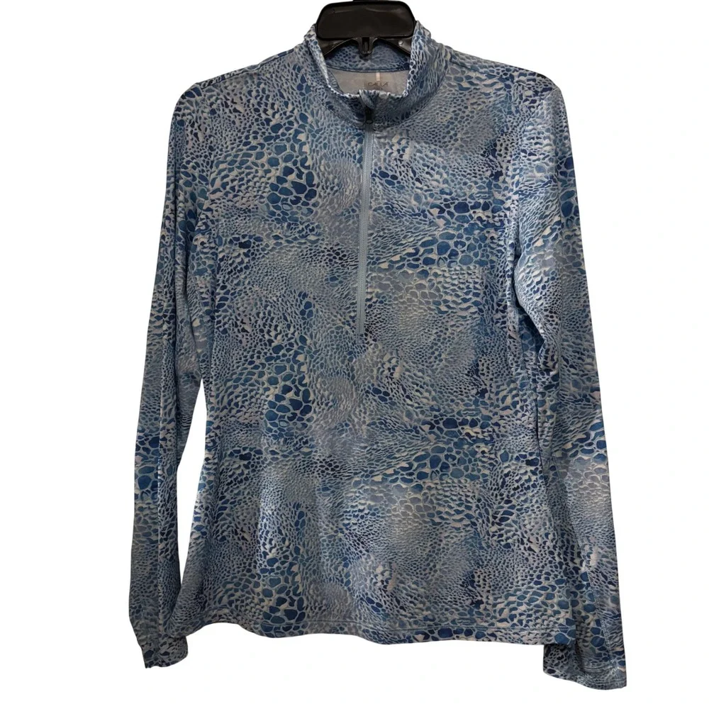 Calia Women's 1/4 Zip Golf Shirt Medium UV Long Sleeve Blue - Picture 1 of 3
